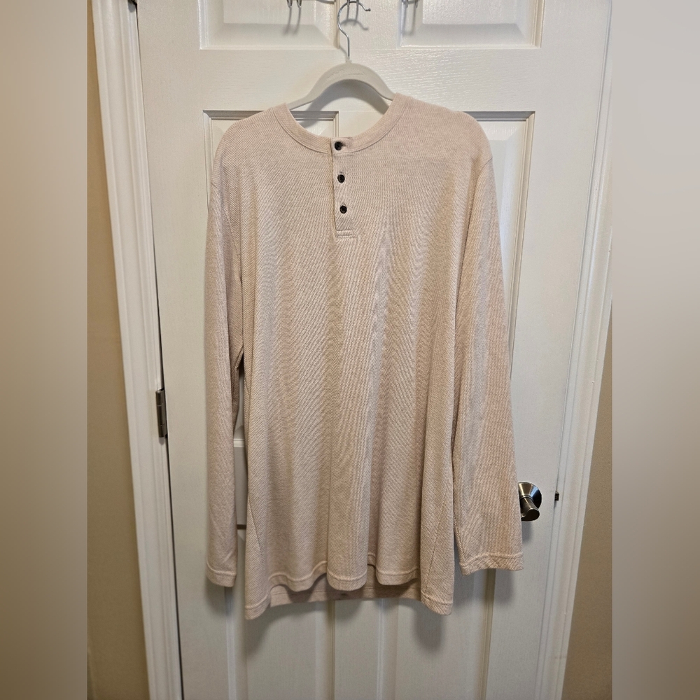 St. John's Bay Beige Long Sleeve Henley